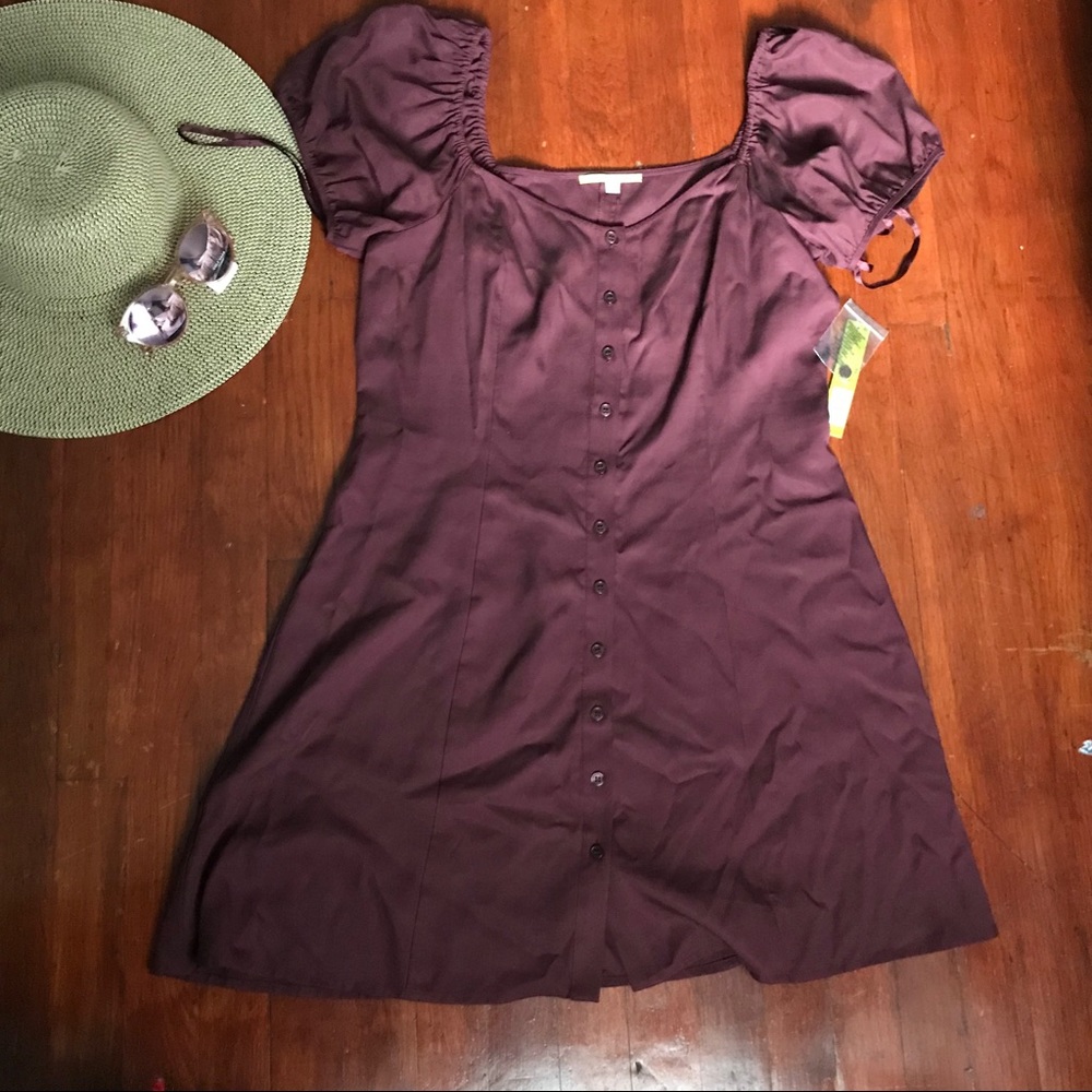 Gianni Bini button up purple dress NWT 12